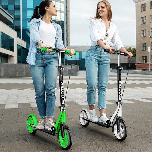 Foldable Two-Wheeled Skateboard With Dual Brakes And Widened Pedals - Perfect For Sports & Fitness Commuting!