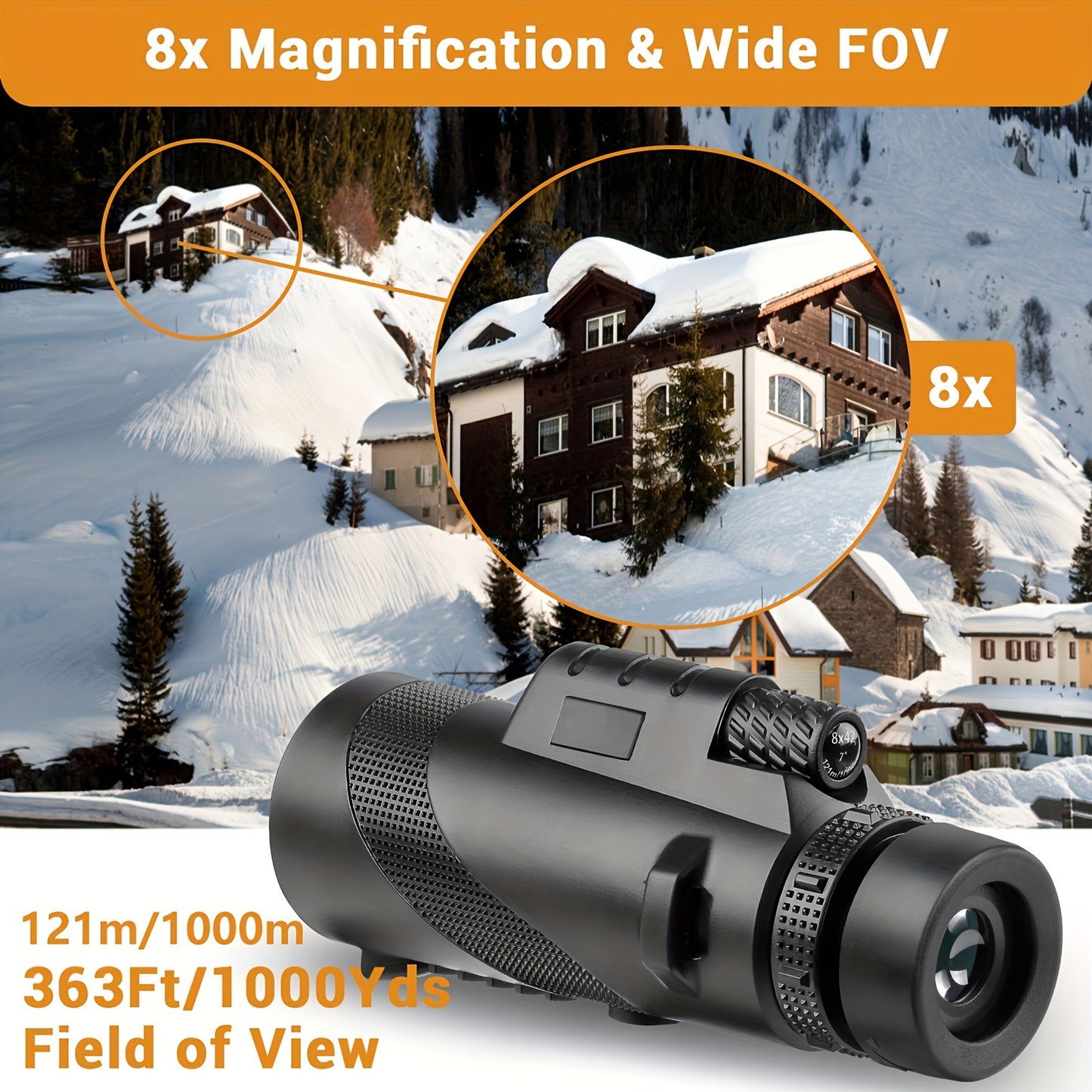 8x42 Monoculars Adult - High power HD handheld monoculars