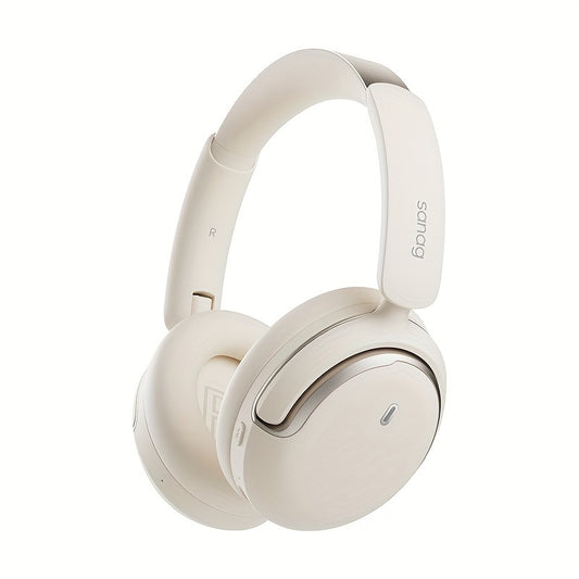 Hybrid noise-cancelling wireless headphones with 120 hours of surround sound playback headphones